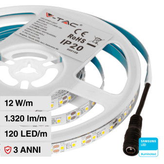 V-Tac VT-2835 Striscia LED Flessibile 60W SMD Monocolore 120 LED/metro 12V -...