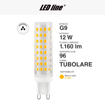 Lampadina LED 12W G9 SMD Trasparente in Ceramica LED Line