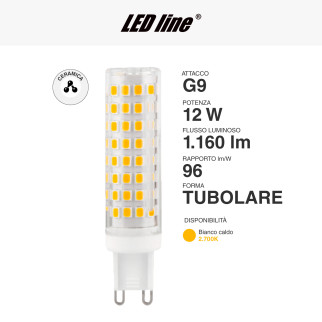 Lampadina LED 12W G9 SMD Trasparente in Ceramica LED Line