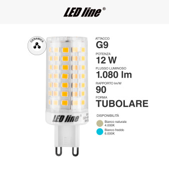 Lampadina LED 12W G9 SMD Trasparente in Ceramica LED Line