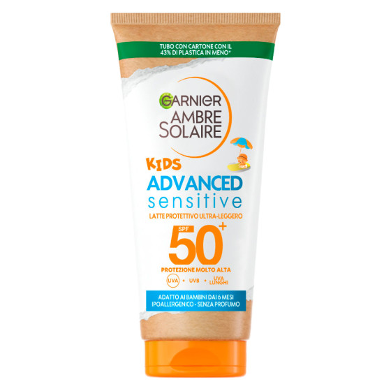 Latte Solare SPF 50+ Kids Advanced Sensitive Garnier Ambre Solaire Latte Solare SPF 50+ Kids Advanced Sensitive Garnier Ambre Solaire