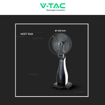 Ventilatore Nebulizzatore 80W Nero 3 Pale 445mm VT-8217-3 V-Tac