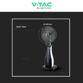 Ventilatore Nebulizzatore 80W Nero 3 Pale 445mm VT-8217-3 V-Tac