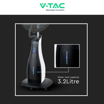 Ventilatore Nebulizzatore 80W Nero 3 Pale 445mm VT-8217-3 V-Tac