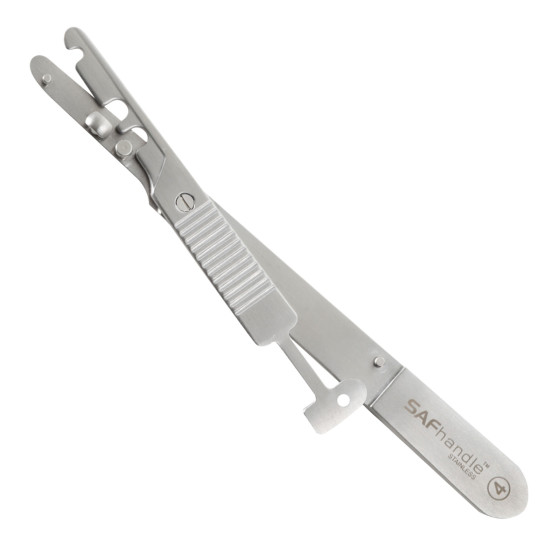 Manico Portalame di Sicurezza n.4 Acciaio Inox per Lame n.20-25 Gima Manico Portalame di Sicurezza n.4 Acciaio Inox per Lame n.20-25 Gima