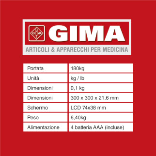 Body Fat Equilibra Bilancia Digitale Misurazione Grasso Corporeo Gima