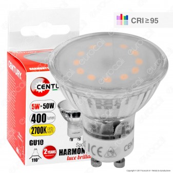 Century Harmony 95 Lampadina LED GU10 5W Faretto Spotlight 110° CRI
