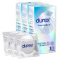Preservativi Durex Invisible Extra Sottile con Forma Classica - 3 Confezioni da 10 Profilattici