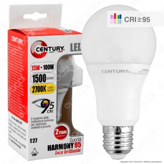 Century Harmony 95 Lampadina LED E27 15W Bullb A65 CRI ≥95 [TERMINATO]