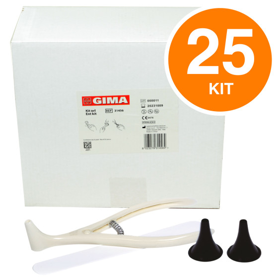Kit ORL Sterile con Speculum Nasale Auricolare e Abbassalingua Gima Kit ORL Sterile con Speculum Nasale Auricolare e Abbassalingua Gima
