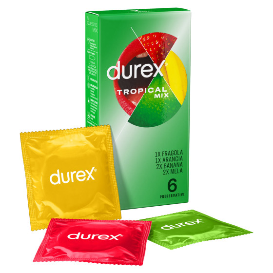 Preservativi Durex Tropical Mix alla Frutta 6 Profilattici Preservativi Durex Tropical Mix alla Frutta 6 Profilattici