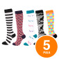 Gima Funny Calze a Compressione per Circolazione Sanguigna Disegno 5 Taglia L-XL - Confezione da 5 Paia