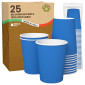 Bicchieri in Carta Riciclabile Colore Blu da 200ml - Confezione da 25 Bicchieri
