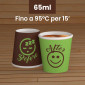 Immagine 2 - Bicchierini da Caffè in Carta Riciclabile con Fantasia DownUpCUP Green da 65ml - Confezione da 50 Bicchieri
