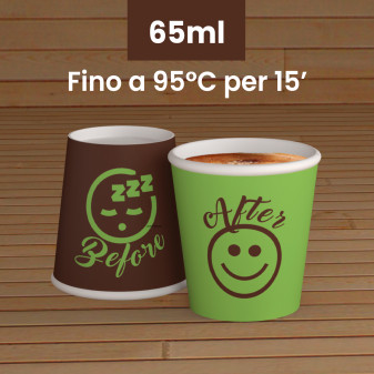 50 Bicchierini da Caffè in Carta DownUpCUP Green da 65ml