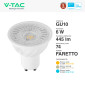 Immagine 5 - V-Tac Pro VT-247 Lampadina LED GU10 6W Faretto Spotlight SMD Chip Samsung - SKU 21192/ 21193 / 21194