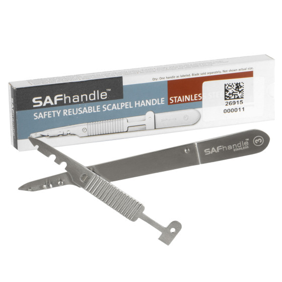 Manico Portalame di Sicurezza n.3 Acciaio Inox per Lame n.10-15 Gima Manico Portalame di Sicurezza n.3 Acciaio Inox per Lame n.10-15 Gima