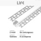 Immagine 2 - Life Profilo Piatto in Alluminio per Strisce LED a Scomparsa con Copertura Satinata Lunghezza 2 metri - mod. 16.LTP6065KS10