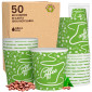 Bicchierini da Caffè in Carta Riciclabile con Fantasia CoffeeGreenCUP da 65ml - Confezione da 50 Bicchieri