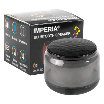 Imperia Speaker Bluetooth 5W Cassa Altoparlante Portatile con 15 Luci LED...