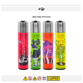 Accendini Large Clipper Melting Psycho Box da 48