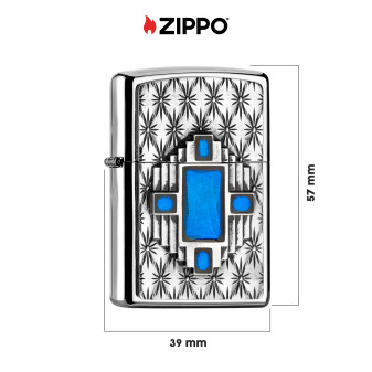 Accendino Zippo mod. 2005081 Blue Diamond Antivento Ricaricabile