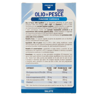 Equilibra Olio di Pesce 1000 Integratore Funzione Cardiaca con EPA DHA