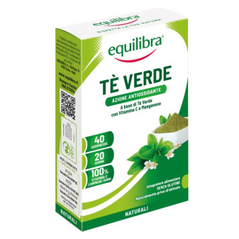 Equilibra Tè Verde Integratore con Vitamina C e Manganese - Confezione da 40...