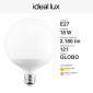 Immagine 4 - Ideal Lux Lampadina LED E27 18W Bulb G120 Globo SMD - mod. 151786 / 152004