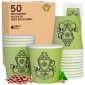 Immagine 1 - Bicchierini da Caffè in Carta Riciclabile con Fantasia CuzcoCUP Green da 65ml - Confezione da 50 Bicchieri