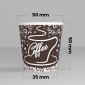 Immagine 2 - Bicchierini da Caffè in Carta Riciclabile con Fantasia Coffee da 65ml con Coperchi - Confezione da 100