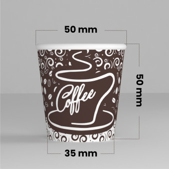 100 Bicchierini in Carta Riciclabile Coffee da 65ml e Coperchi
