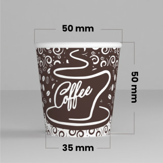 100 Bicchierini in Carta Riciclabile Coffee da 65ml e Coperchi
