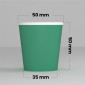 Immagine 2 - Bicchierini da Caffè in Carta Riciclabile Colore Verde da 65ml con Coperchi - Confezione da 100