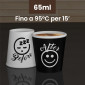 Immagine 3 - Bicchierini da Caffè in Carta Riciclabile Fantasia DownupCUP da 65ml con Coperchi - Confezione da 100