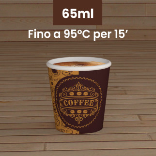 100 Bicchierini in Carta Riciclabile PubCUP da 65ml e Coperchi