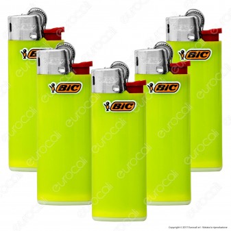 Bic Mini J25 Piccolo Monocromo Colore Verde - 5 Accendini [TERMINATO]