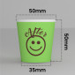 Immagine 2 - Bicchierini da Caffè in Carta Riciclabile Fantasia DownUpCUP Green da 65ml con Coperchi - Confezione da 100