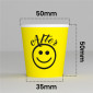 Immagine 2 - Bicchierini da Caffè in Carta Riciclabile Fantasia DownUpCUP Yellow da 65ml con Coperchi - Confezione da 100