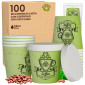 Immagine 1 - Bicchierini da Caffè in Carta Riciclabile Fantasia CuzcoCUP Green da 65ml con Coperchi - Confezione da 100