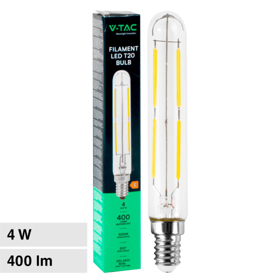 VT-2204 Lampadina LED E14 Bulb T20 Filament Vetro V-Tac VT-2204 Lampadina LED E14 Bulb T20 Filament Vetro V-Tac