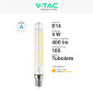 Immagine 2 - V-Tac Pro VT-2204 Lampadina LED E14 4W Bulb T20 Tubolare Filament Vetro Trasparente - SKU 212701