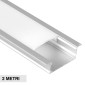 Immagine 1 - V-Tac VT-8156 Profilo Piatto in Alluminio per Strisce LED a Incasso con Copertura Satinata Lunghezza 2 metri - SKU 10320