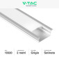 Immagine 2 - V-Tac VT-8156 Profilo Piatto in Alluminio per Strisce LED a Incasso con Copertura Satinata Lunghezza 2 metri - SKU 10320