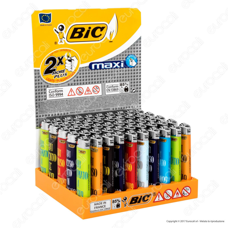 Bic Maxi J26 Grande Fantasia "Non Dimenticarti" - Box Da 50 Accendini