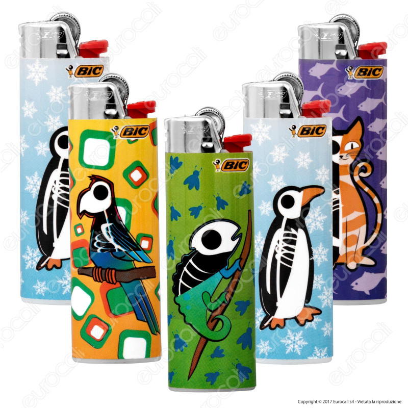 Bic Maxi J26 Grande Fantasia Skeleton - 5 Accendini [TERMINATO]
