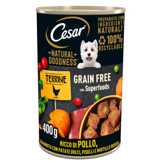 Cesar Natural Goodness Cibo per Cani con Pollo Patate Dolci Piselli e...