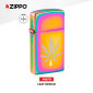 Immagine 2 - Zippo Accendino Slim a Benzina Ricaricabile ed Antivento con Fantasia Leaf Design - mod. 48670
