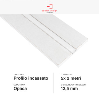 SD290/S12 5 Profili in Alluminio Integrati da 2m per Strisce LED SD