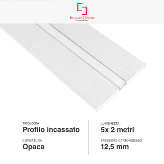 SD290/S12 5 Profili in Alluminio Integrati da 2m per Strisce LED SD